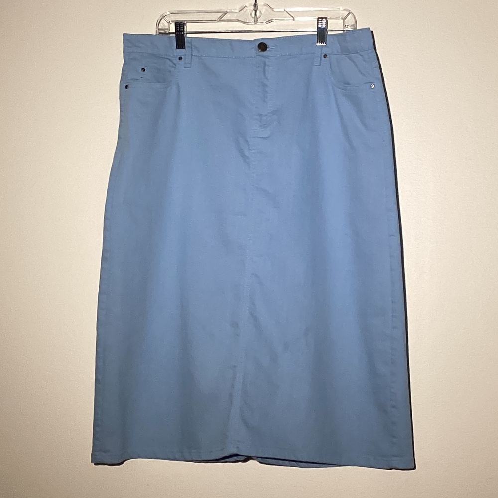 N Touch Powder Blue Midi Pencil Skirt for Work